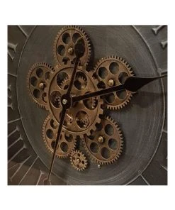 Deals ⌛ La Florentina George Modern Moving Cogs Wall Clock 60cm Grey ✔️ -Deals Home Décor Store 893441260 3 720x928