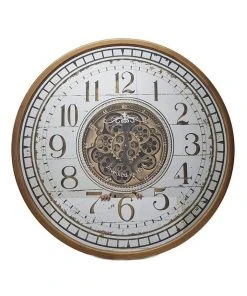 Promo π₯° La Florentina Chteau Mirrored Moving Cogs Wall Clock 80cm Gold π€©