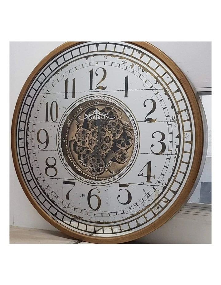 Promo 🥰 La Florentina Chteau Mirrored Moving Cogs Wall Clock 80cm Gold 🤩 2 Promo 🥰 La Florentina Chteau Mirrored Moving Cogs Wall Clock 80cm Gold 🤩 - Image 2