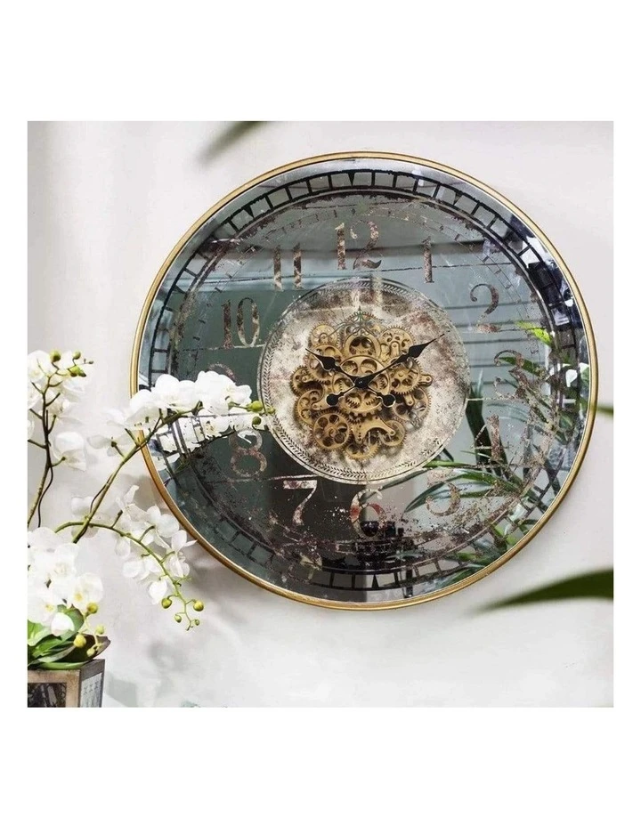 Promo 🥰 La Florentina Chteau Mirrored Moving Cogs Wall Clock 80cm Gold 🤩 3 Promo 🥰 La Florentina Chteau Mirrored Moving Cogs Wall Clock 80cm Gold 🤩 - Image 3