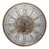 Promo 🤩 La Florentina Mirrored Paris Moving Cogs Wall Clock 80cm Gold 😍