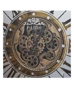 Promo 🤩 La Florentina Mirrored Paris Moving Cogs Wall Clock 80cm Gold 😍 -Deals Home Décor Store 893441620 3 720x928