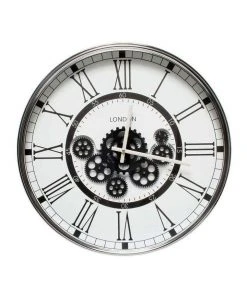 Promo 🔥 La Florentina London Modern Moving Cogs Clock Black & White ⌛ -Deals Home Décor Store 893460160 5 720x928