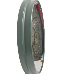 New 😉 La Florentina La Marque Round Modern Moving Cogs Clock 80cm Grey And Metal Green 👏 -Deals Home Décor Store 893461510 4 720x928