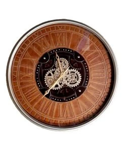 Promo 🎉 La Florentina Rustique Moving Cogs Clock 80cm Round Industrial ✨