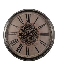 Brand new π La Florentina Le Romancier Round Antique Provincial Moving Cogs Wall Clock Rustic β¨