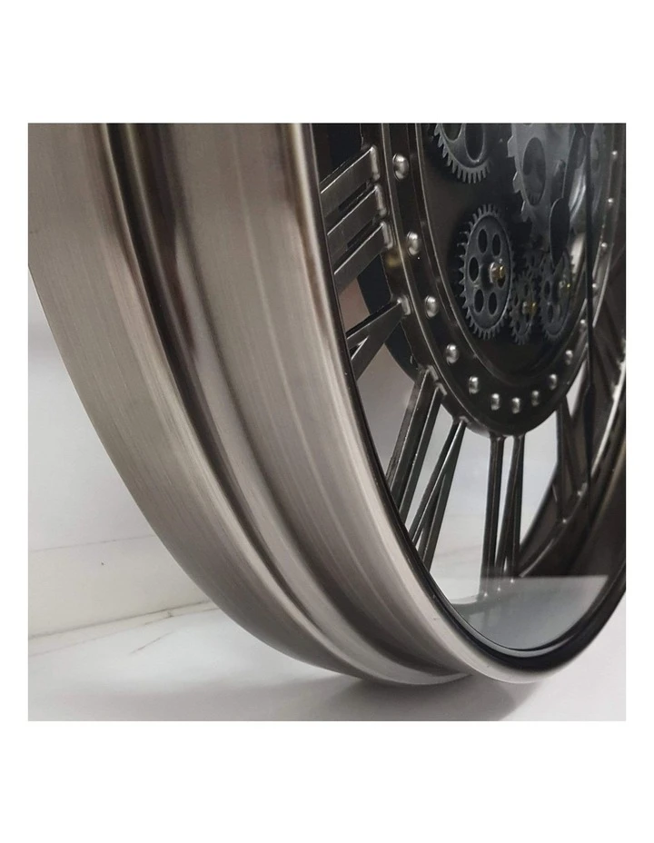 Promo π La Florentina The Kensington Round Industrial Moving Cogs Wall Clock Silver π₯° 5 Promo π La Florentina The Kensington Round Industrial Moving Cogs Wall Clock Silver π₯° - Image 5