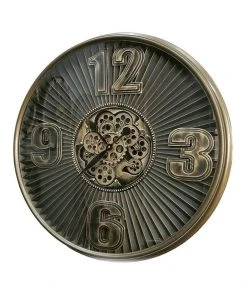 Cheapest 🛒 La Florentina The Aviator Bronze Round Maxim Ribbed Exposed Gear Clock Bronze 😉