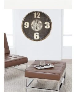 Cheapest 🛒 La Florentina The Aviator Bronze Round Maxim Ribbed Exposed Gear Clock Bronze 😉 -Deals Home Décor Store 893462950 3 720x928