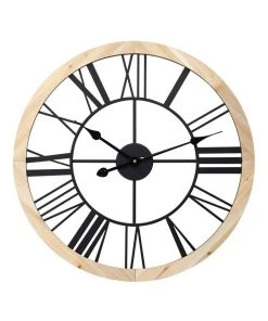 Budget 🎉 Toki Richard 60cm Silent Wall Clock Natural 💯
